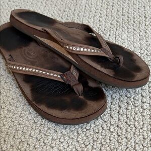 Rainbow Brown Sandals with Sparkling Accents